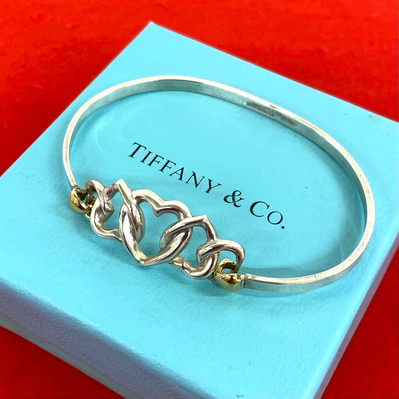 ティファニー ハート コンビ バングル Tiffany ブレスレット ダブル