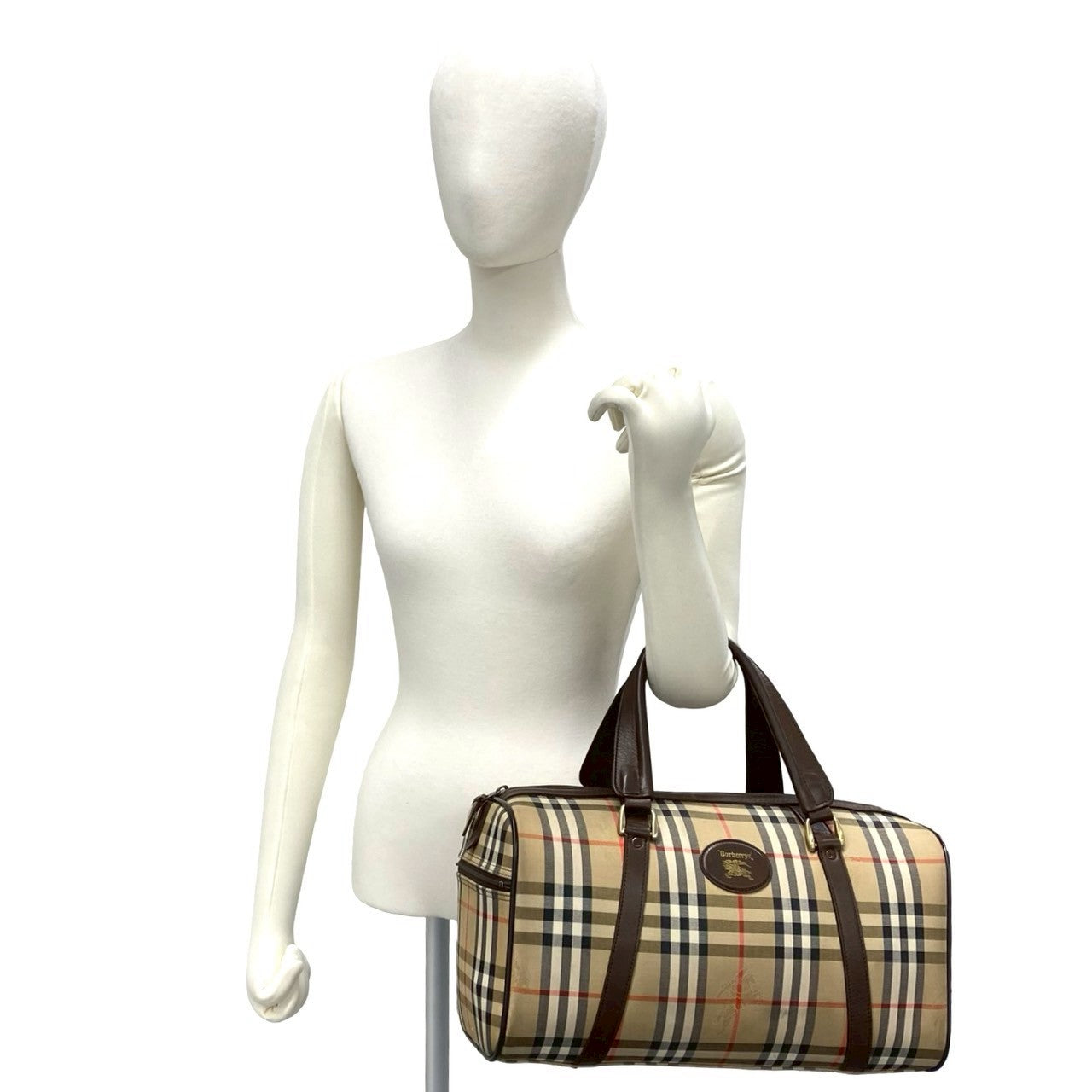極美品 バーバリー ボストンバッグ クリーム シークレットホース ゴールド金具 BURBERRY バーバリー (Vintage) ボストンバッグ – Trip