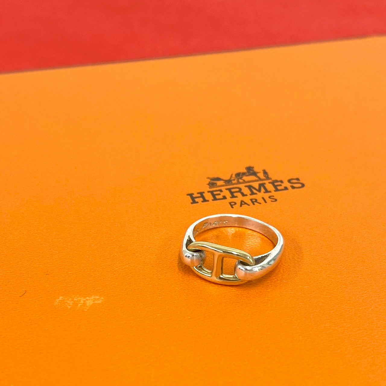 Vintage Hermes シェーヌダンクル K18 x 925 リング HERMES エルメス (Vintage) シェーヌダンクル リング 925 K18 750YG