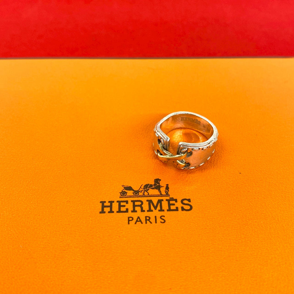 HERMES ヴィンテージ　リング 57 オレンジ樹脂 HERMES エルメス (Vintage) メキシコ リング 925 K18 750YG 指輪 – Trip