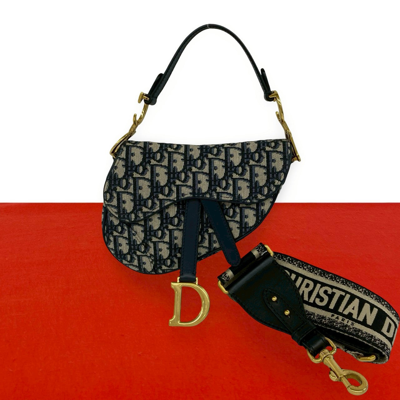 Christian Dior ディオール オブリーク サドルバッグ ショルダーバッグ