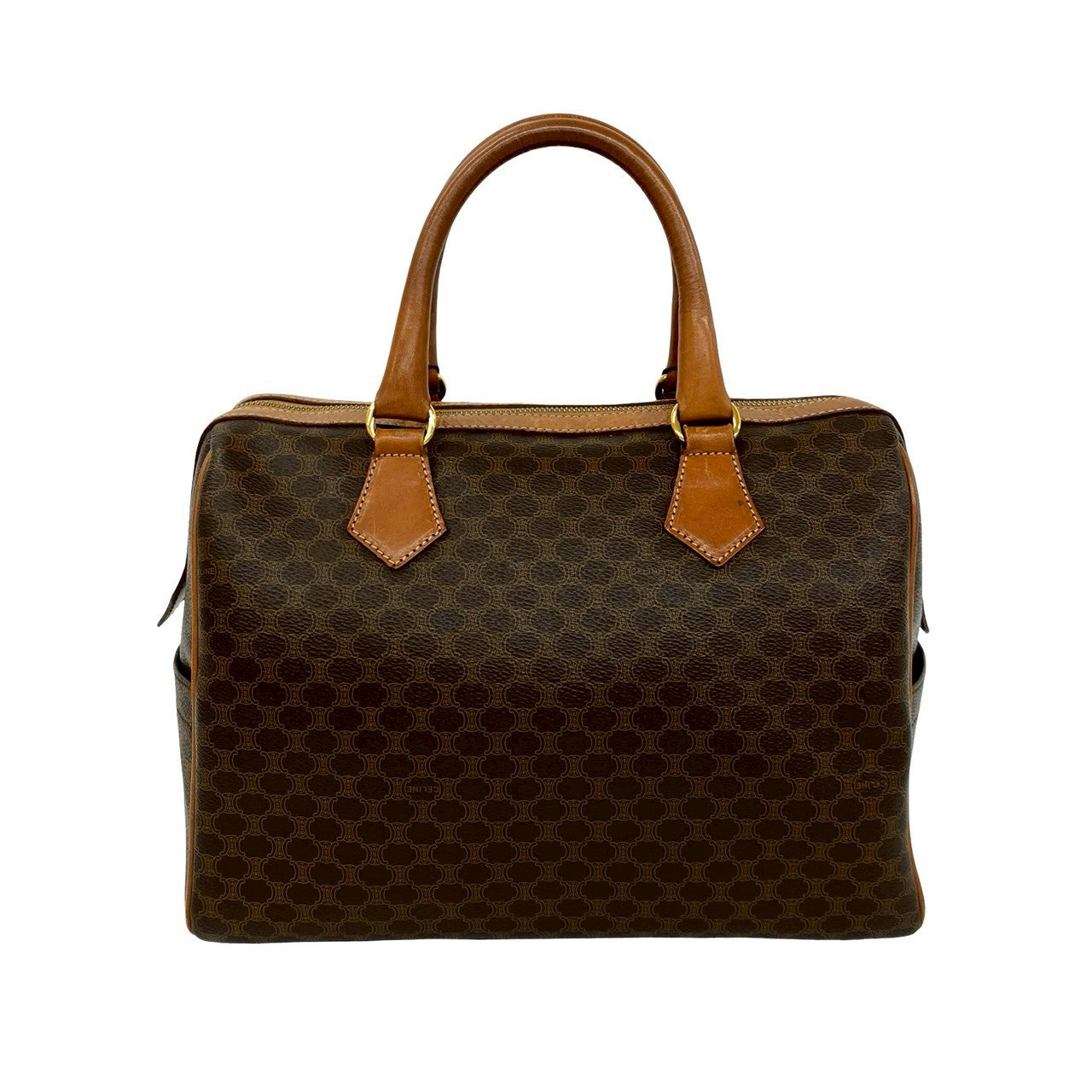 d*2様 ブラウン ドットパターン レザー ハンドバッグ セリーヌ　ビンテージ CELINE セリーヌ (Vintage) ハンドバッグ – Trip