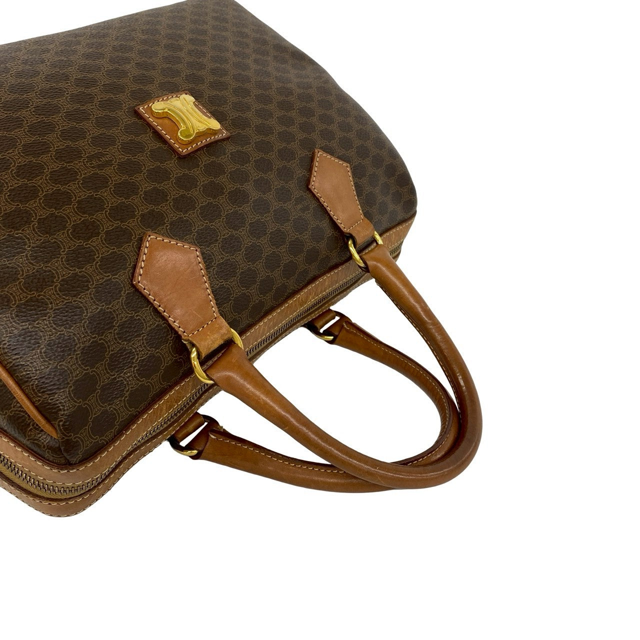 d*2様 ブラウン ドットパターン レザー ハンドバッグ セリーヌ　ビンテージ CELINE セリーヌ (Vintage) ハンドバッグ – Trip