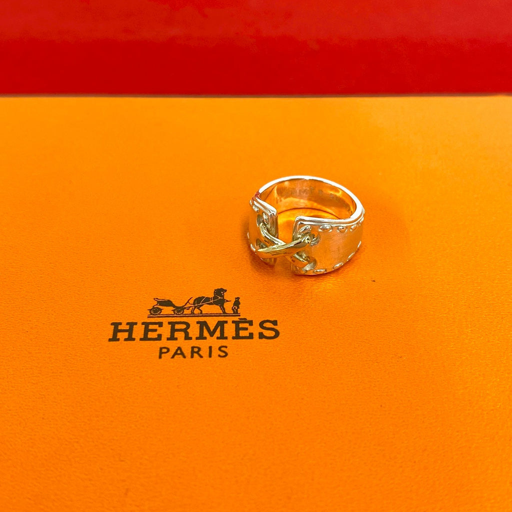 HERMES エルメス ヴィンテージ リング HERMES エルメス (Vintage) メキシコ リング 925 K18 750YG 指輪 – Trip